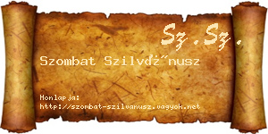 Szombat Szilvánusz névjegykártya